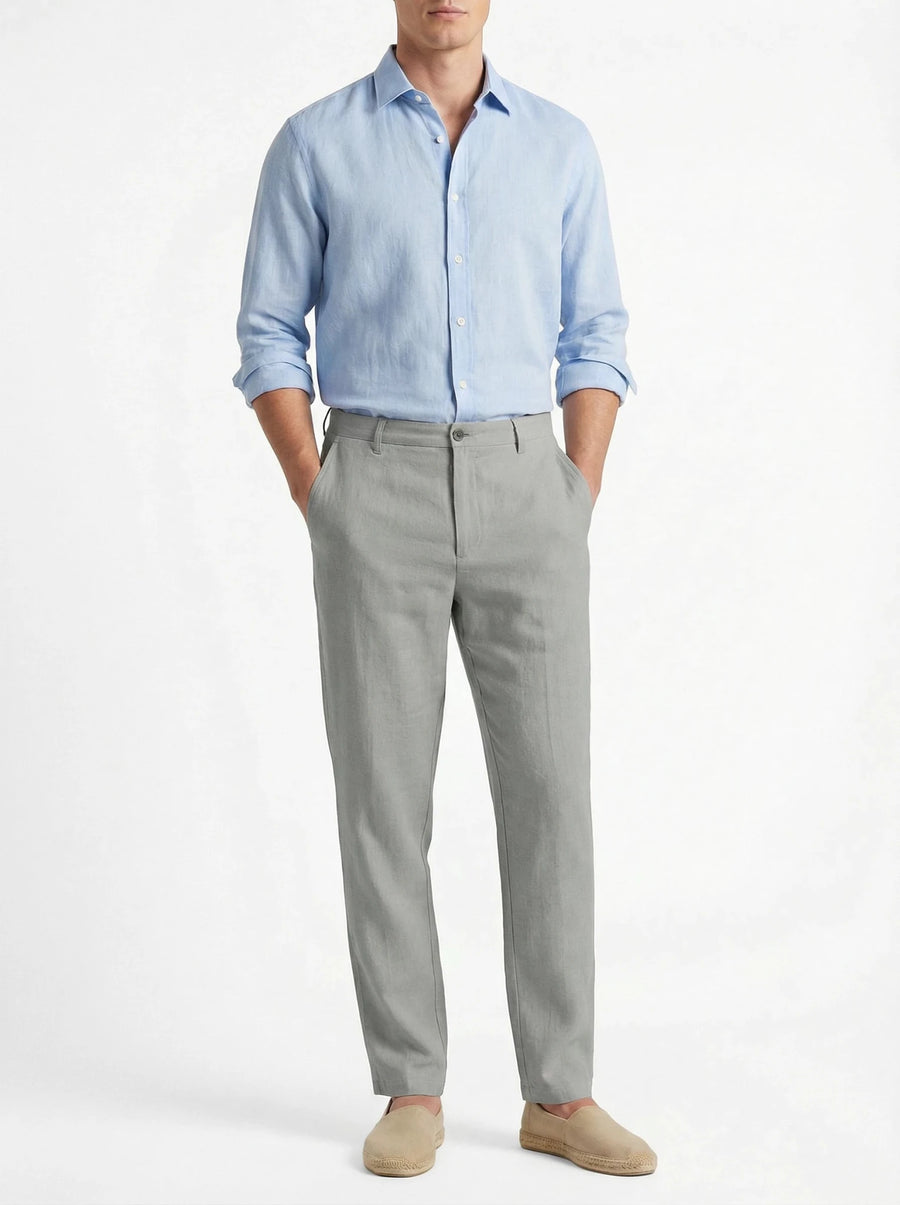 Stonebrook Studio - Stonebrook Studio | Men’s Casual Linen Trousers - Straight Fit