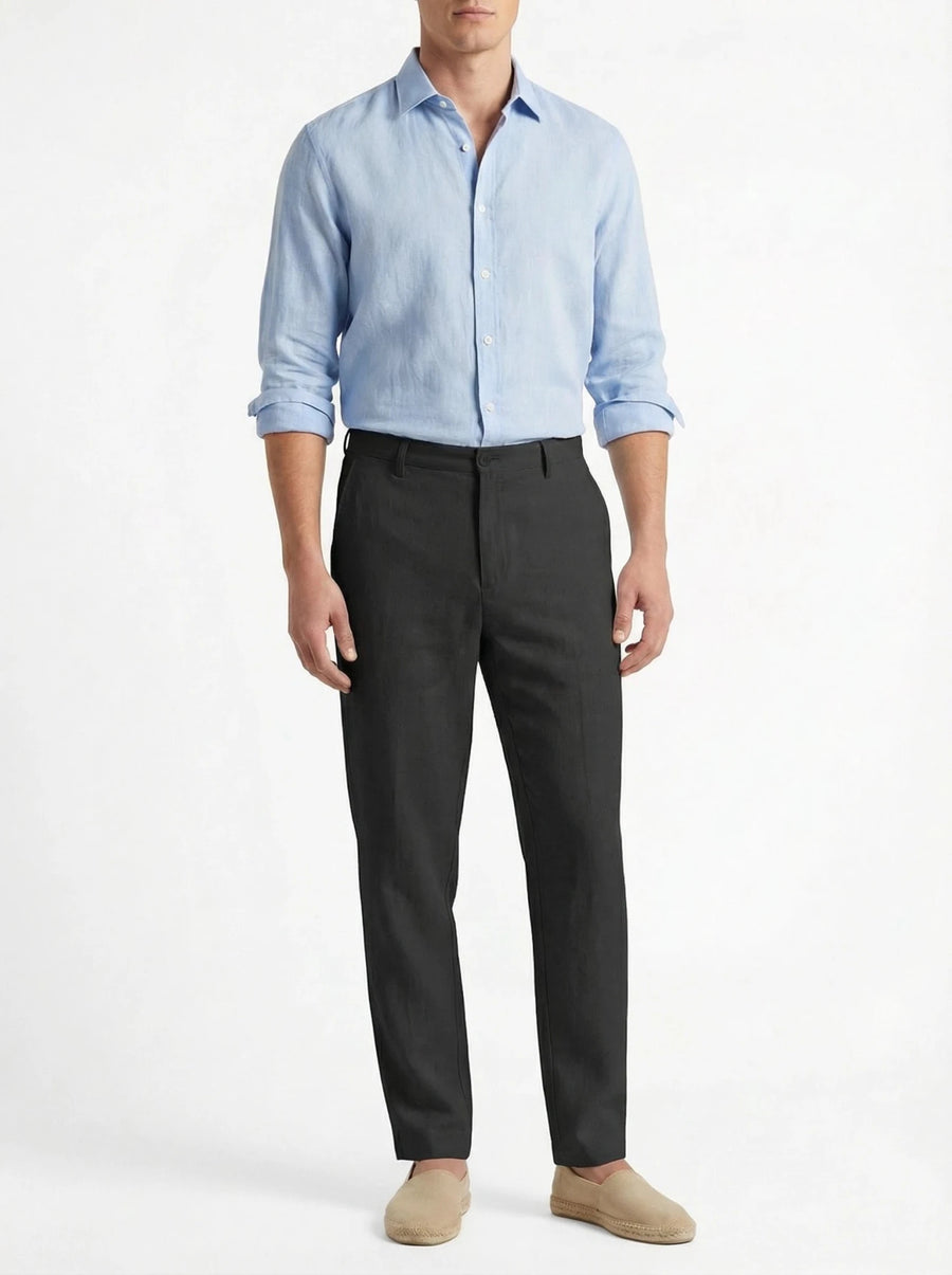 Stonebrook Studio - Stonebrook Studio | Men’s Casual Linen Trousers - Straight Fit