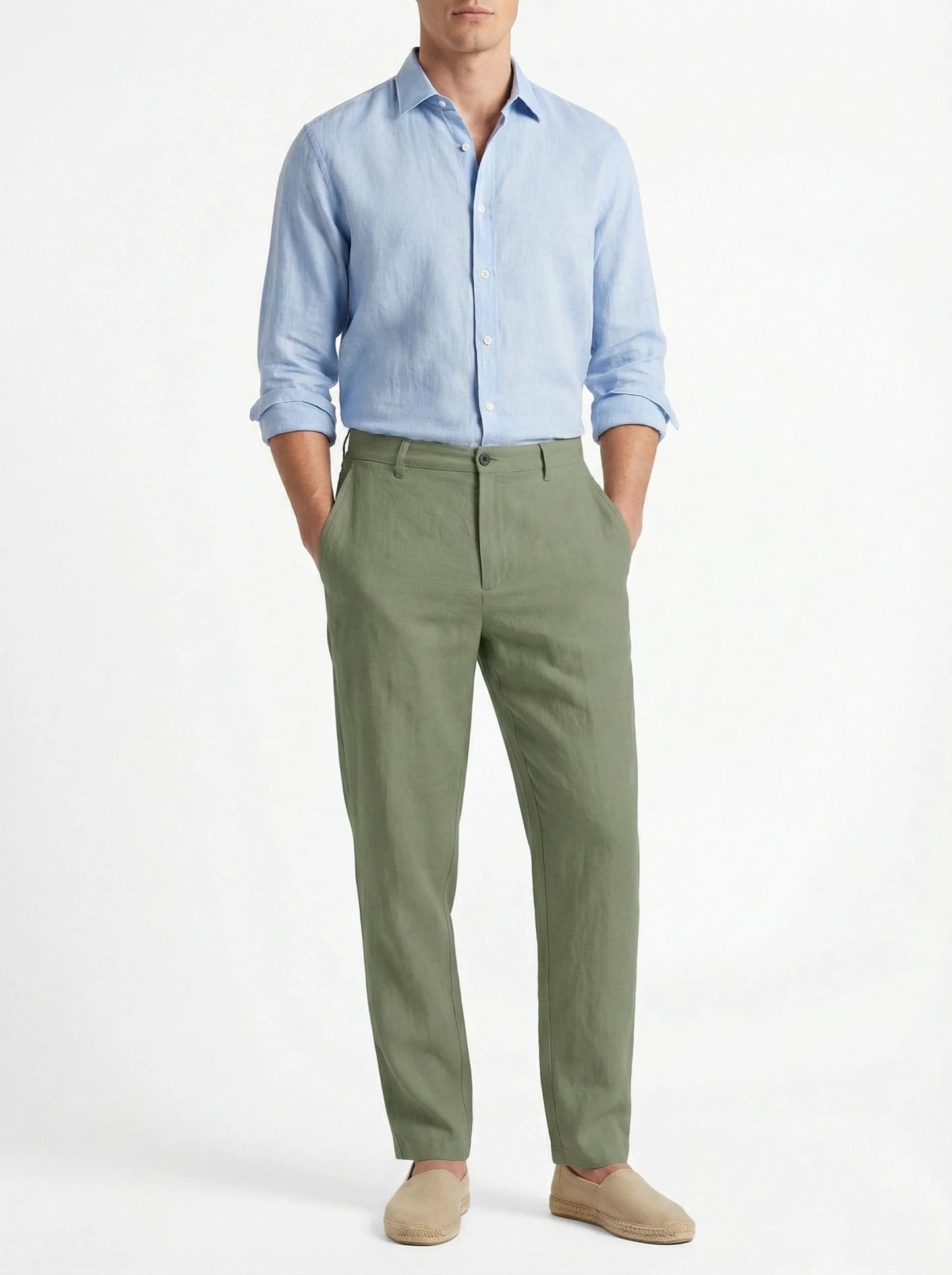 Stonebrook Studio - Stonebrook Studio | Men’s Casual Linen Trousers - Straight Fit