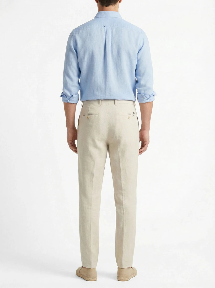 Stonebrook Studio - Stonebrook Studio | Men’s Casual Linen Trousers - Straight Fit