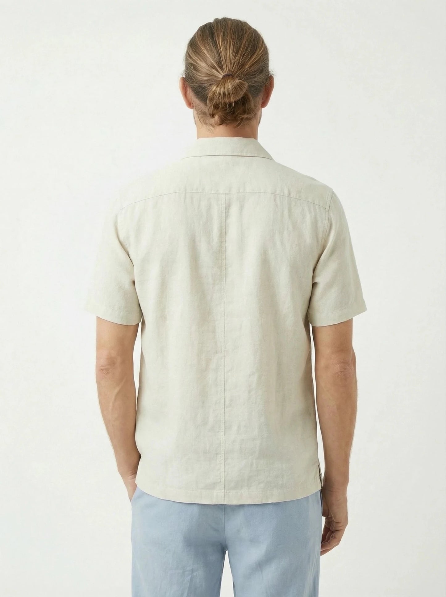 Stonebrook Studio - StonebrookStudio | Men’s White Cotton Short Sleeve Shirt - Classic Casual Style