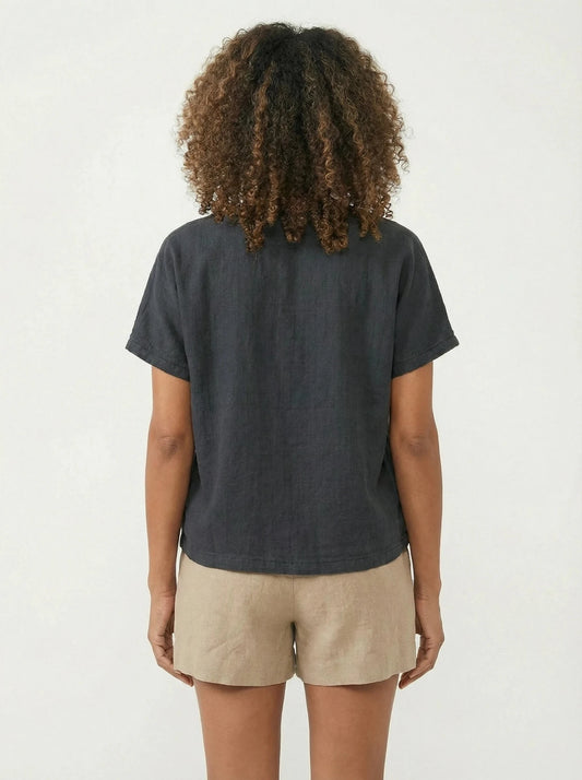 Stonebrook Studio - Stonebrook Studio | Women’s Cotton Linen V - Neck Top