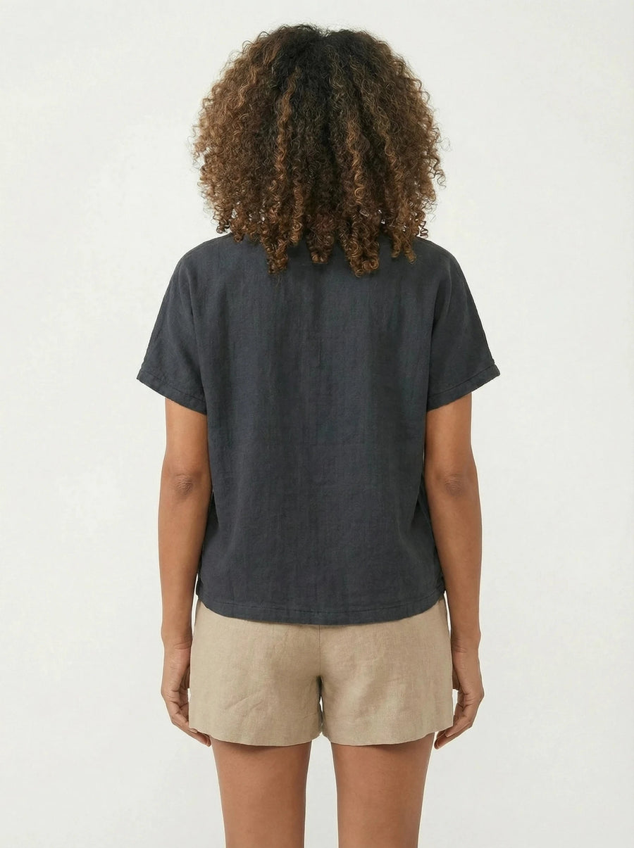 Stonebrook Studio - Stonebrook Studio | Women’s Cotton Linen V - Neck Top