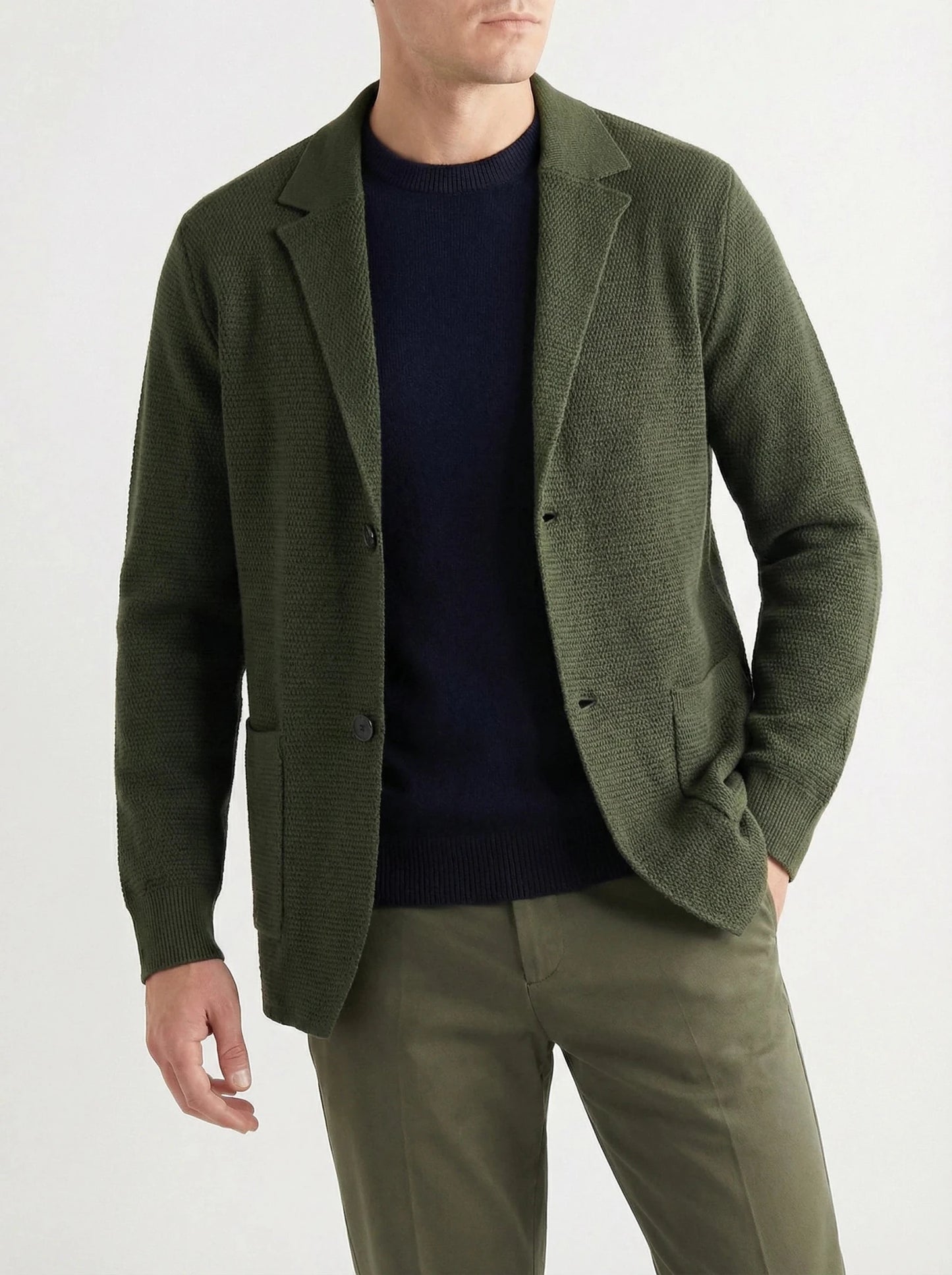 Stonebrook Studio - StonebrookStudio | Men's Lightweight Wool Knitted Blazer