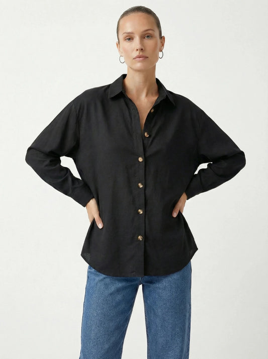 Stonebrook Studio - StonebrookStudio | Women’s Long Sleeve Linen Cotton Shirt