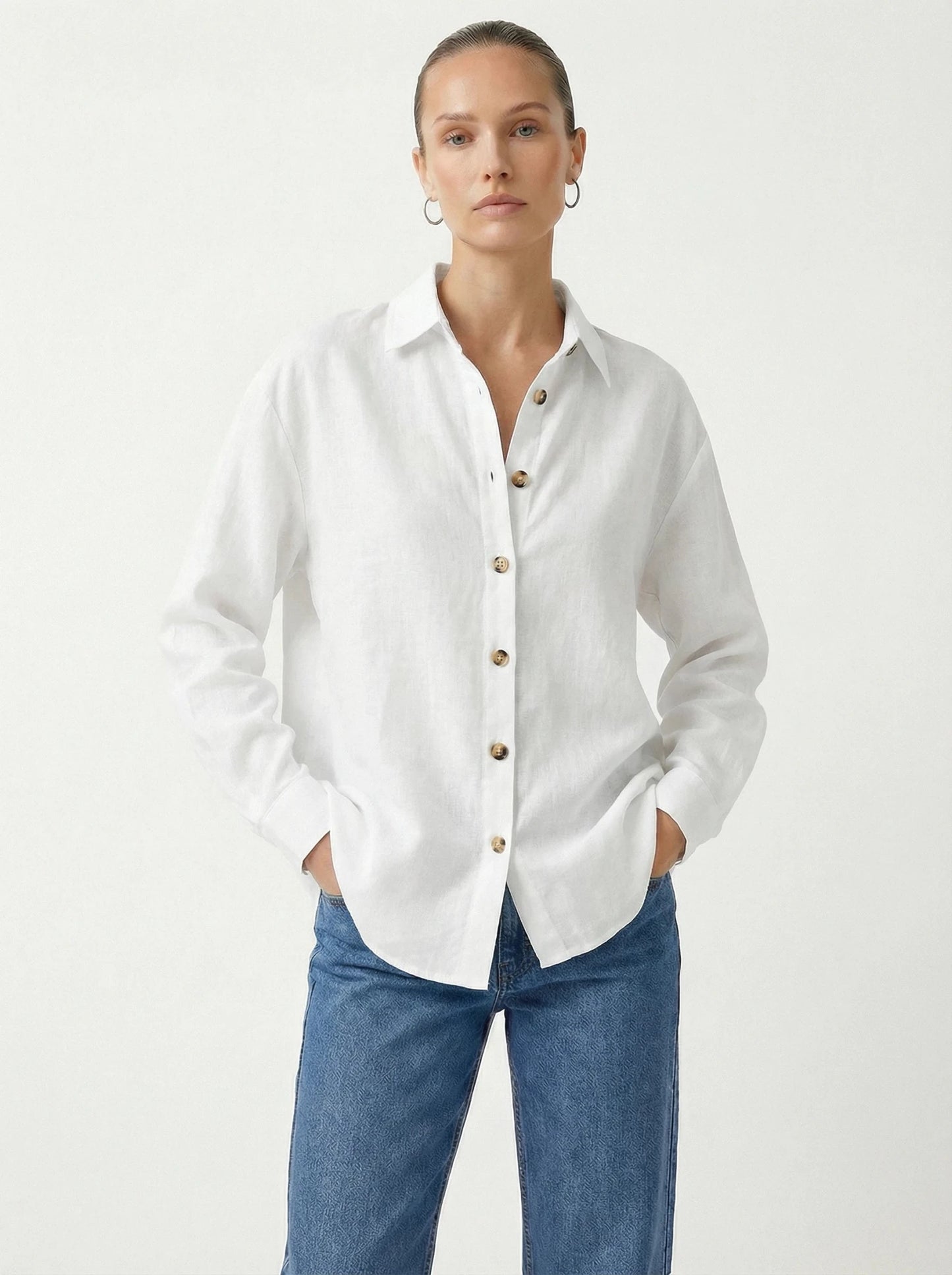 Stonebrook Studio - StonebrookStudio | Women’s Long Sleeve Linen Cotton Shirt