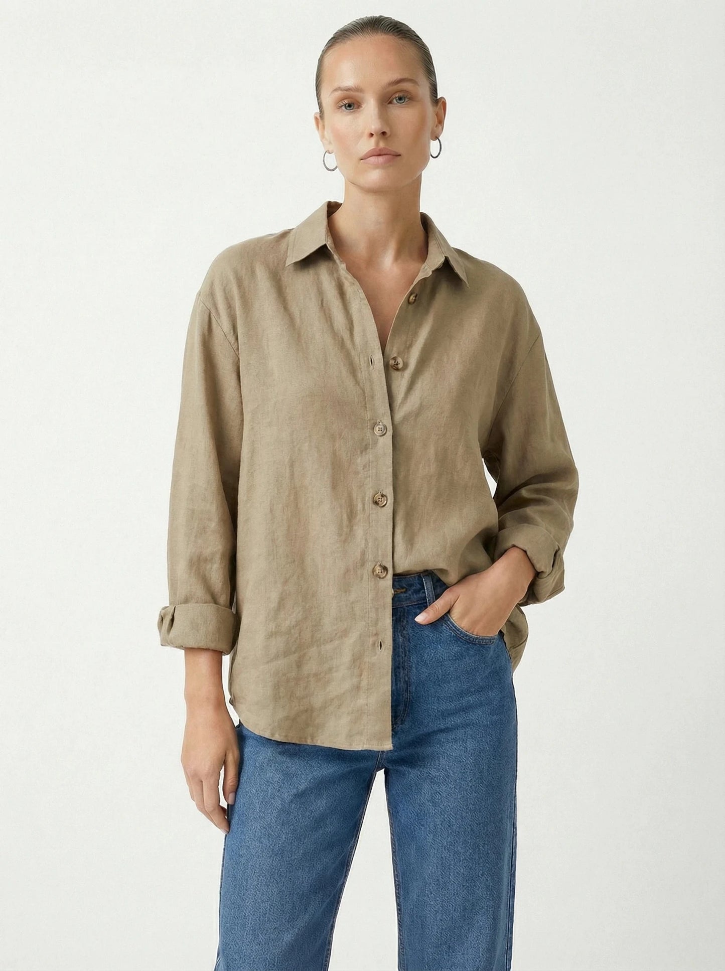 Stonebrook Studio - StonebrookStudio | Women’s Long Sleeve Linen Cotton Shirt