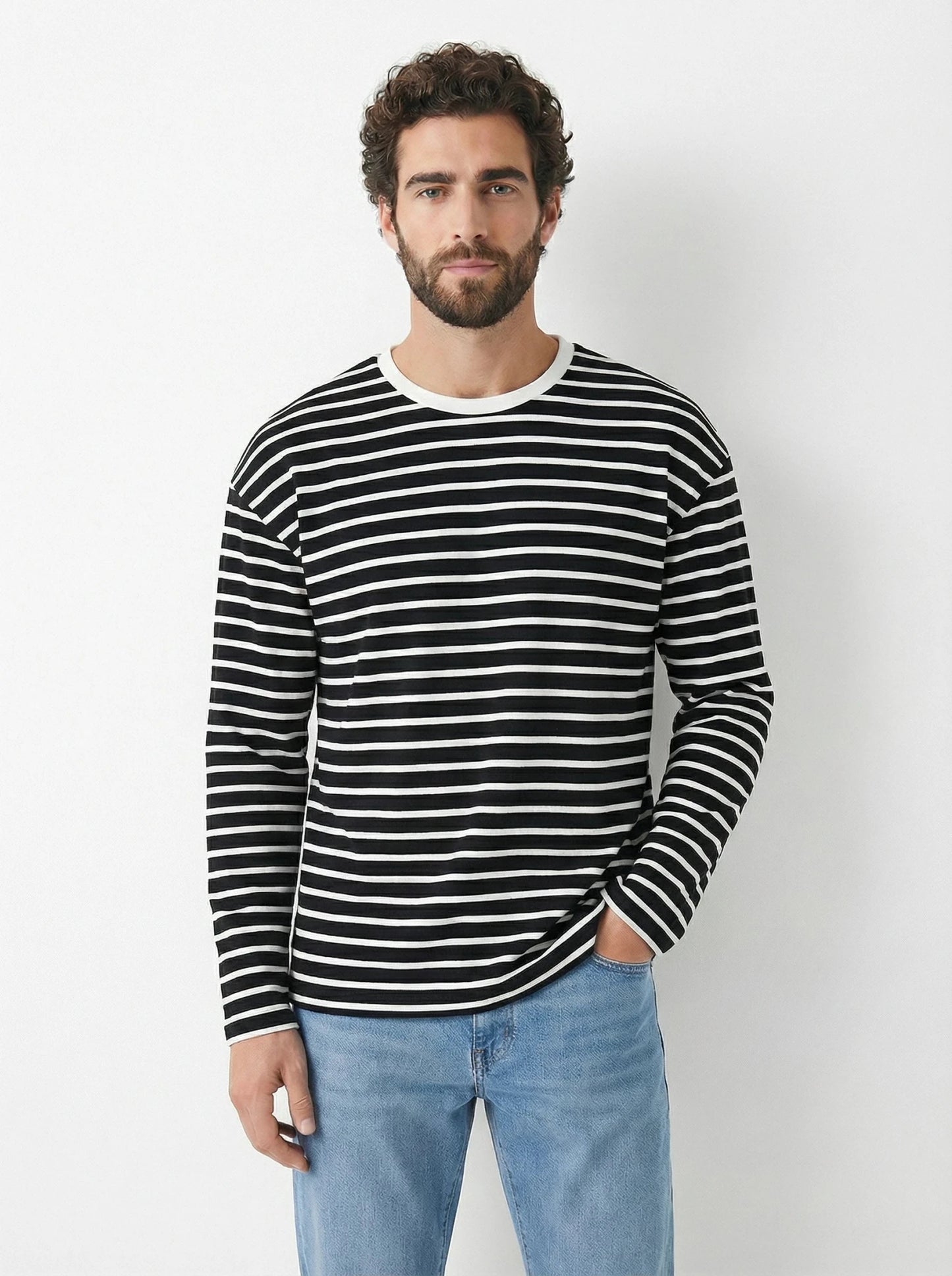 Stonebrook Studio - Stonebrook Studio | Men's Long Sleeve Striped Cotton T Shirt