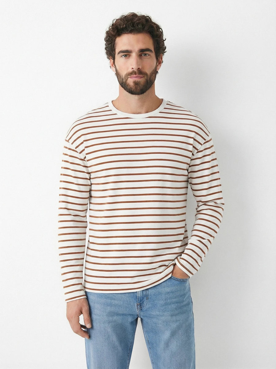 Stonebrook Studio - Stonebrook Studio | Men's Long Sleeve Striped Cotton T Shirt