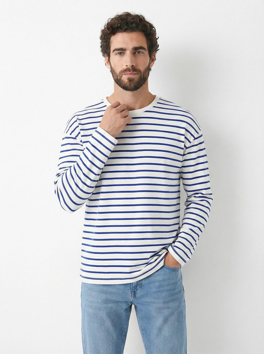 Stonebrook Studio - Stonebrook Studio | Men's Long Sleeve Striped Cotton T Shirt