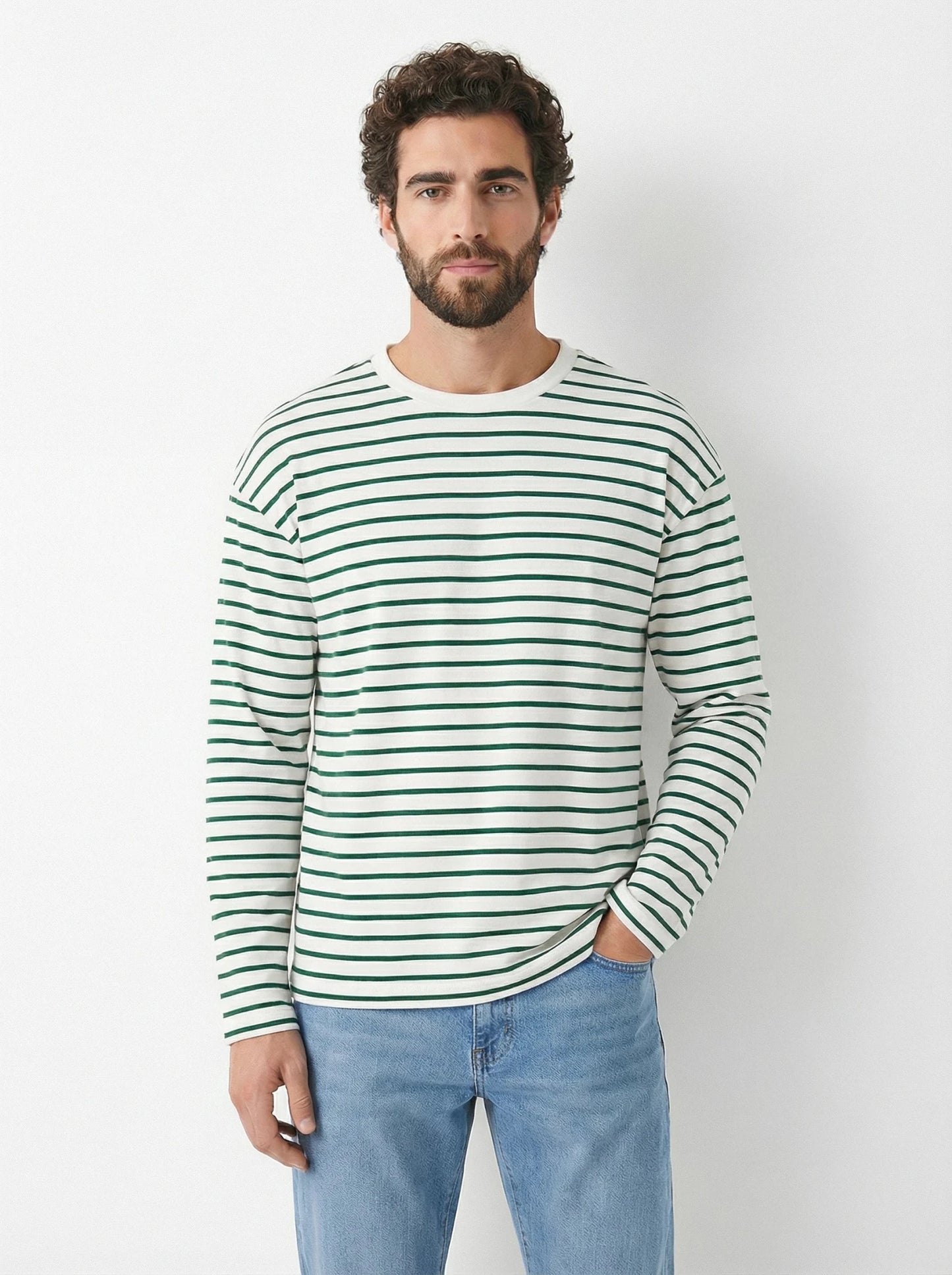 Stonebrook Studio - Stonebrook Studio | Men's Long Sleeve Striped Cotton T Shirt