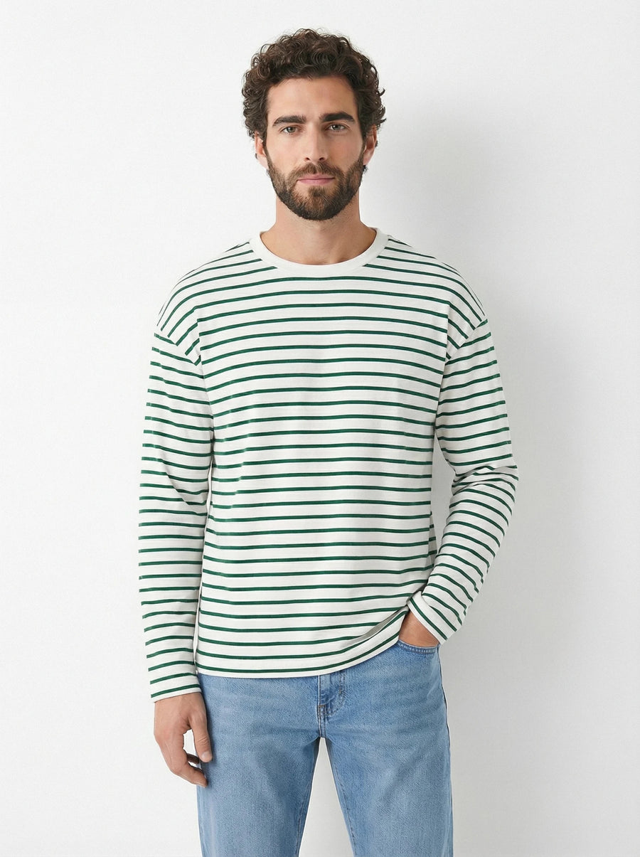 Stonebrook Studio - Stonebrook Studio | Men's Long Sleeve Striped Cotton T Shirt