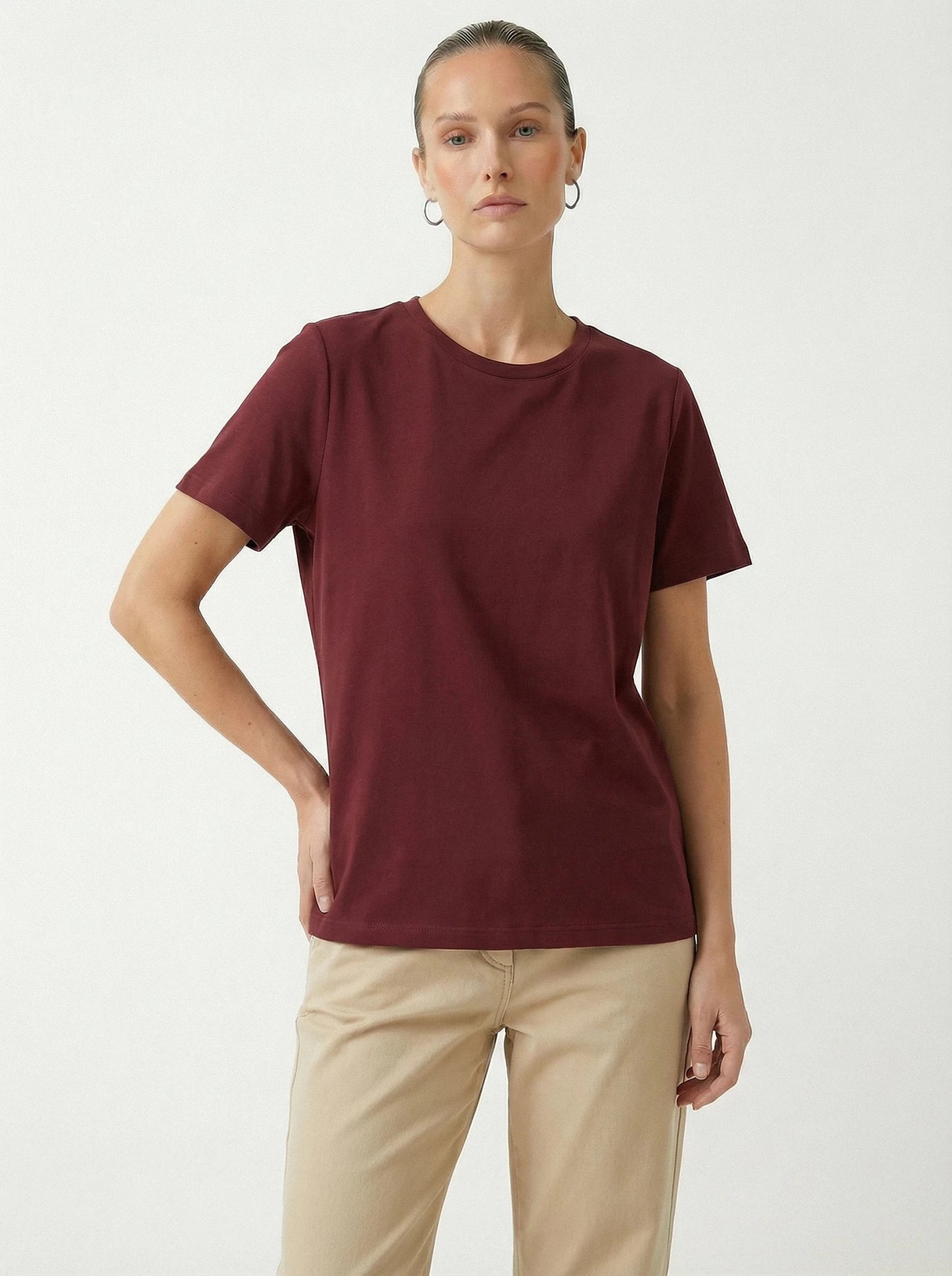 Stonebrook Studio - Stonebrook Studio | Women’s 100% Cotton Short Sleeve T-Shirt - Relaxed Fit
