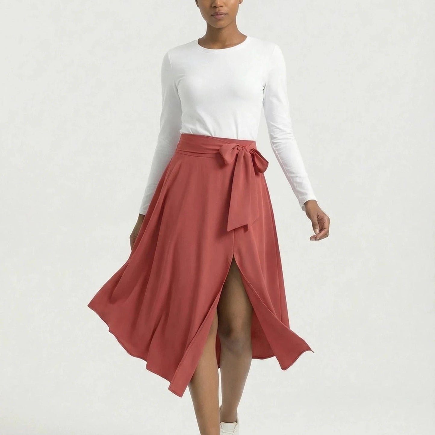 Stonebrook Studio - StonebrookStudio | Women’s High Waisted Midi Casual Skirt