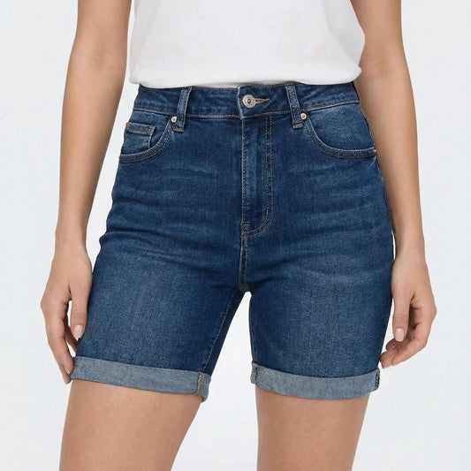 Stonebrook Studio - StonebrookStudio | Women’s High Waisted Bermuda Washed Denim Shorts