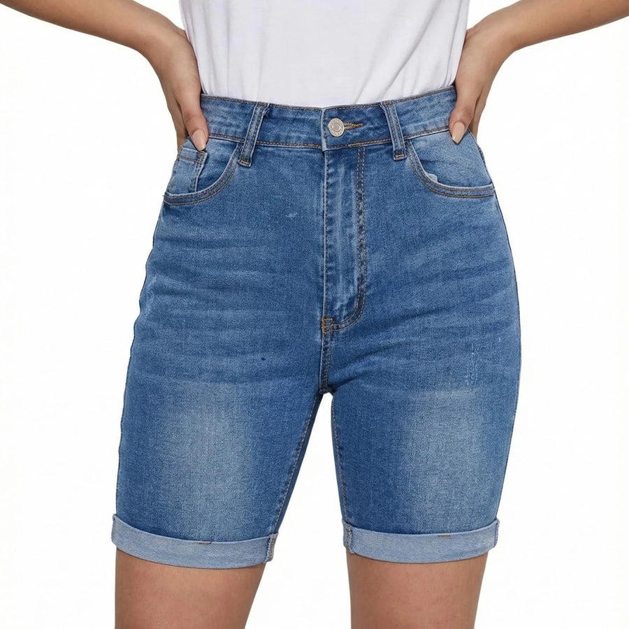 Stonebrook Studio - StonebrookStudio | Women’s High Waisted Bermuda Washed Denim Shorts