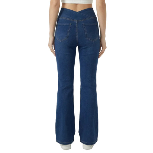 Stonebrook Studio - StonebrookStudio | Women’s High Waisted Crossover Cotton Tummy Control Jeans