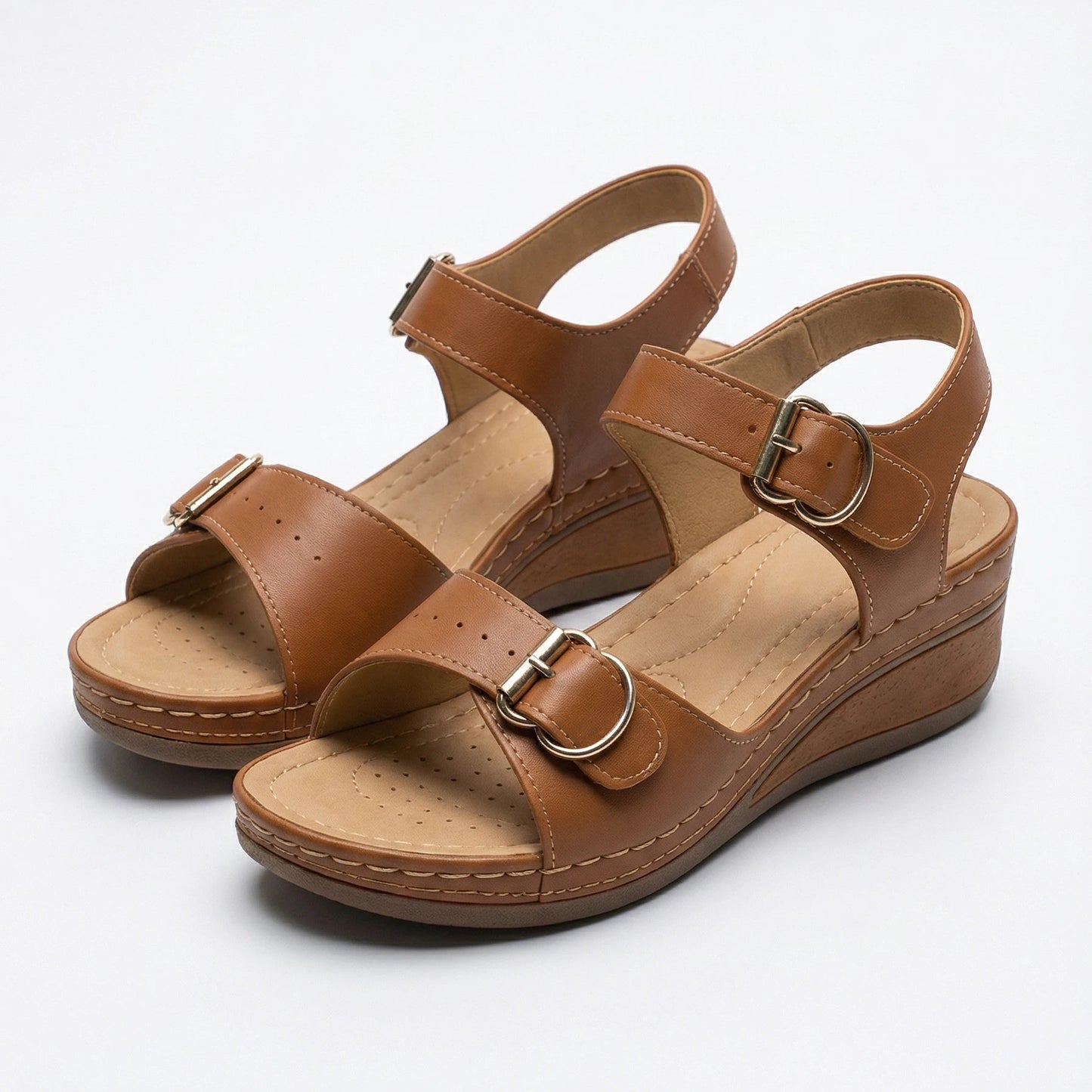 Stonebrook Studio - StonebrookStudio | Women’s Orthopedic Wedge Sandals Velcro Comfort Support