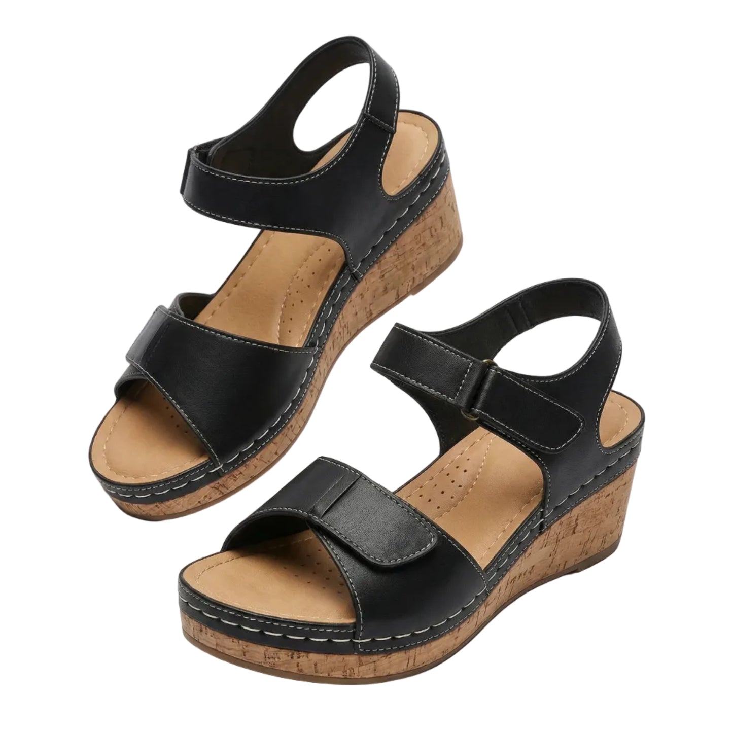 Stonebrook Studio - StonebrookStudio | Women’s Orthopedic Wedge Sandals Velcro Comfort Support