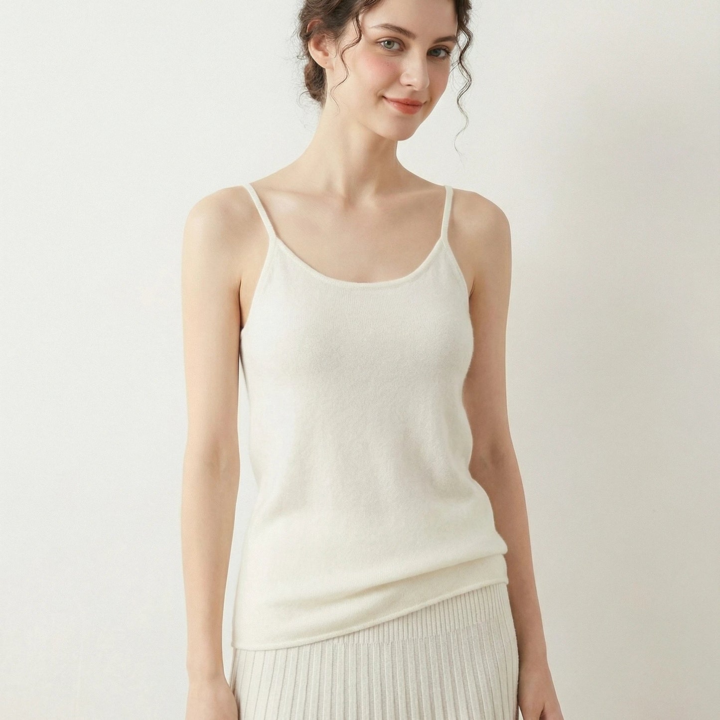Stonebrook Studio - Stonebrook Studio | Women's Cashmere Wool Camisole - Comfortable Slim Fit Knit Top