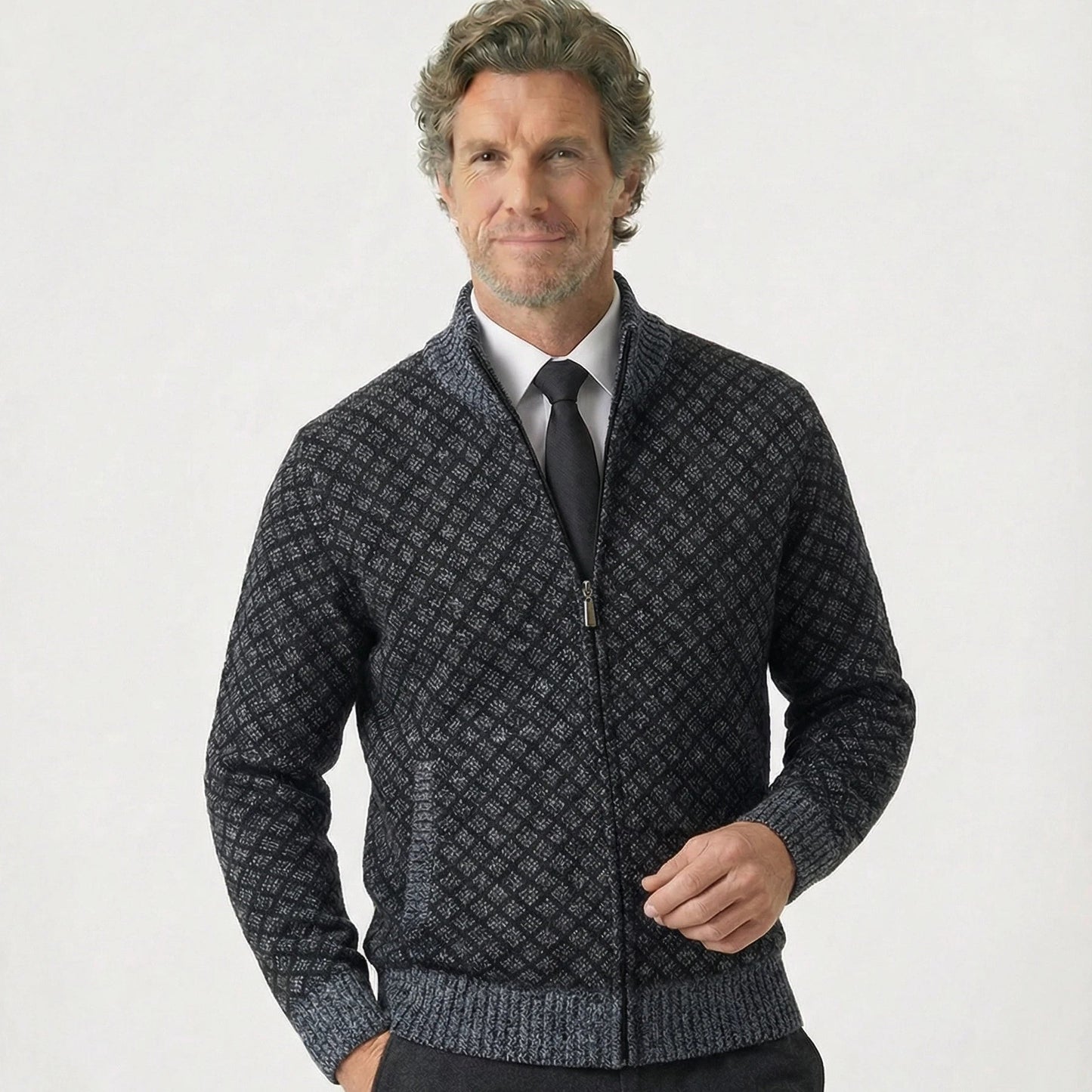 Stonebrook Studio - StonebrookStudio | Men’s Wool Jacquard Knit Vest - Slim Fit