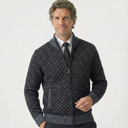 Stonebrook Studio - StonebrookStudio | Men’s Wool Jacquard Knit Vest - Slim Fit