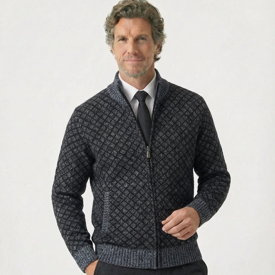 Stonebrook Studio - StonebrookStudio | Men’s Wool Jacquard Knit Vest - Slim Fit