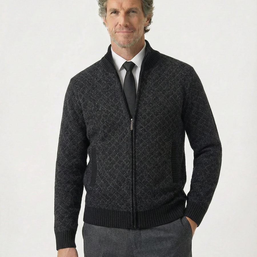 Stonebrook Studio - StonebrookStudio | Men’s Wool Jacquard Knit Vest - Slim Fit