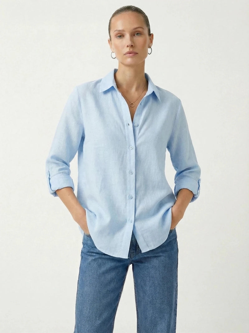 Stonebrook Studio - Stonebrook Studio | Women’s Linen Button Down Shirt - Classic Workwear Fit