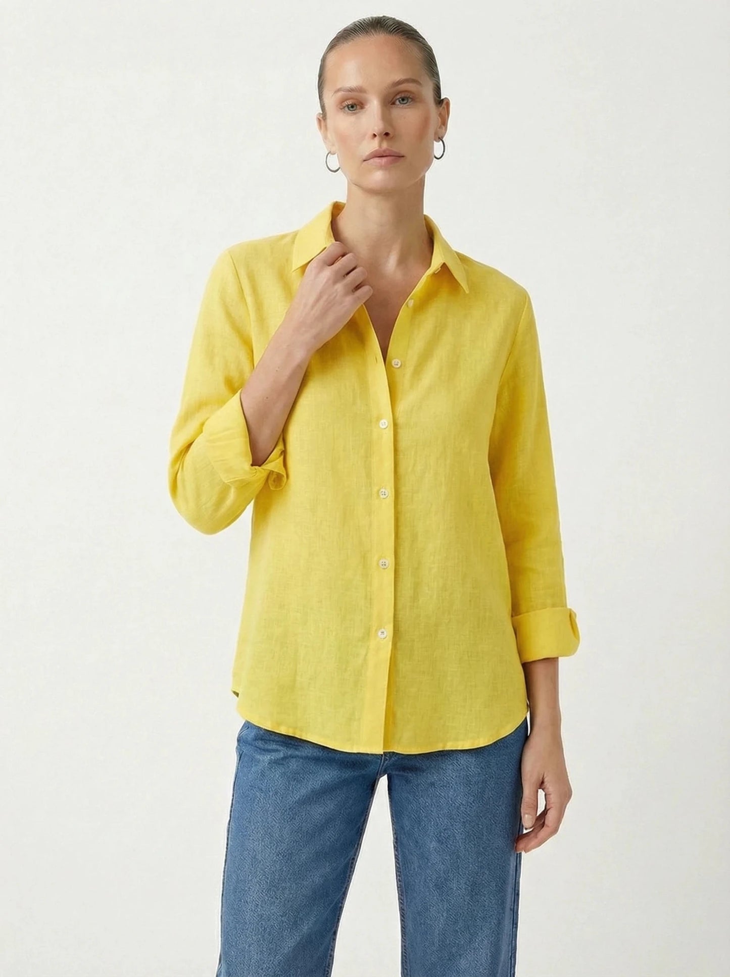 Stonebrook Studio - Stonebrook Studio | Women’s Linen Button Down Shirt - Classic Workwear Fit