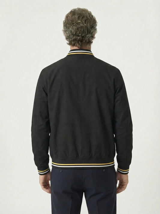 Stonebrook Studio - StonebrookStudio | Men’s Lightweight Bomber Jacket with Stripe Detail