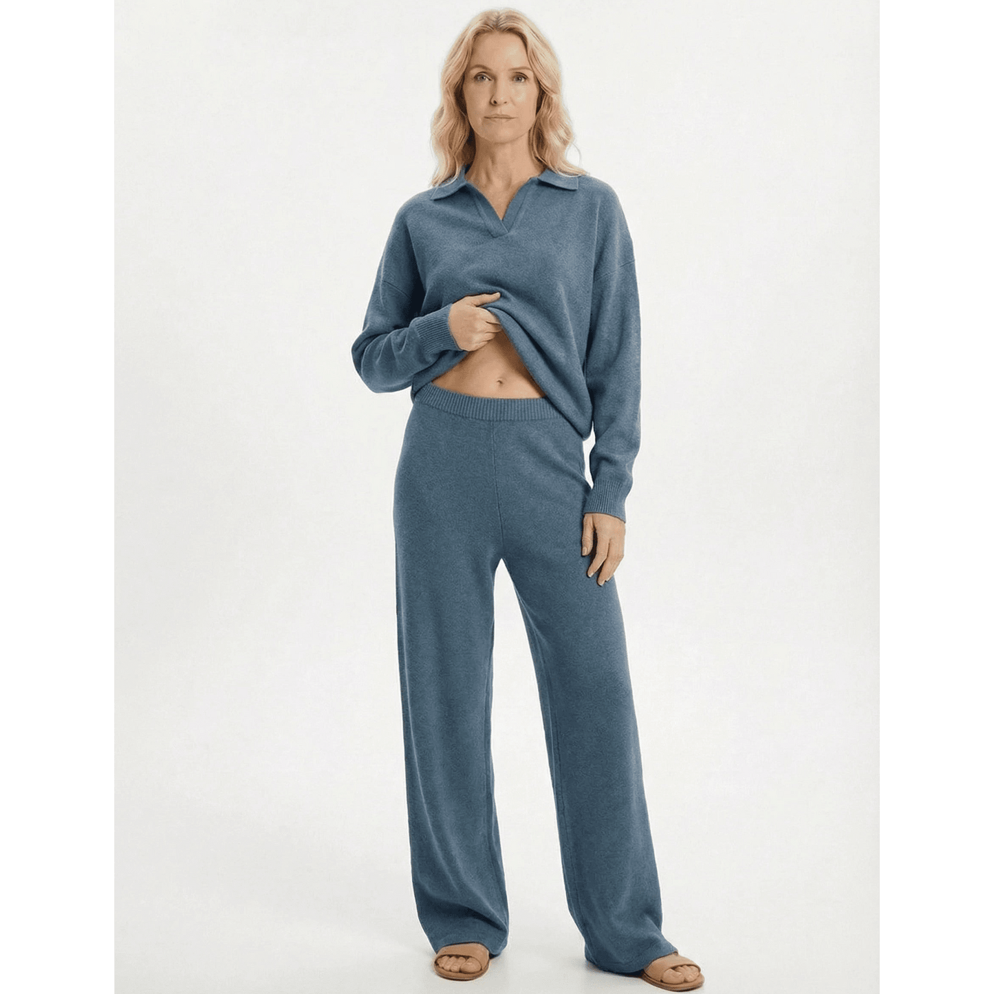 Stonebrook Studio - Stonebrook Studio | Women’s Relaxed - Fit Pullover & Wide - Leg Lounge Trousers Set