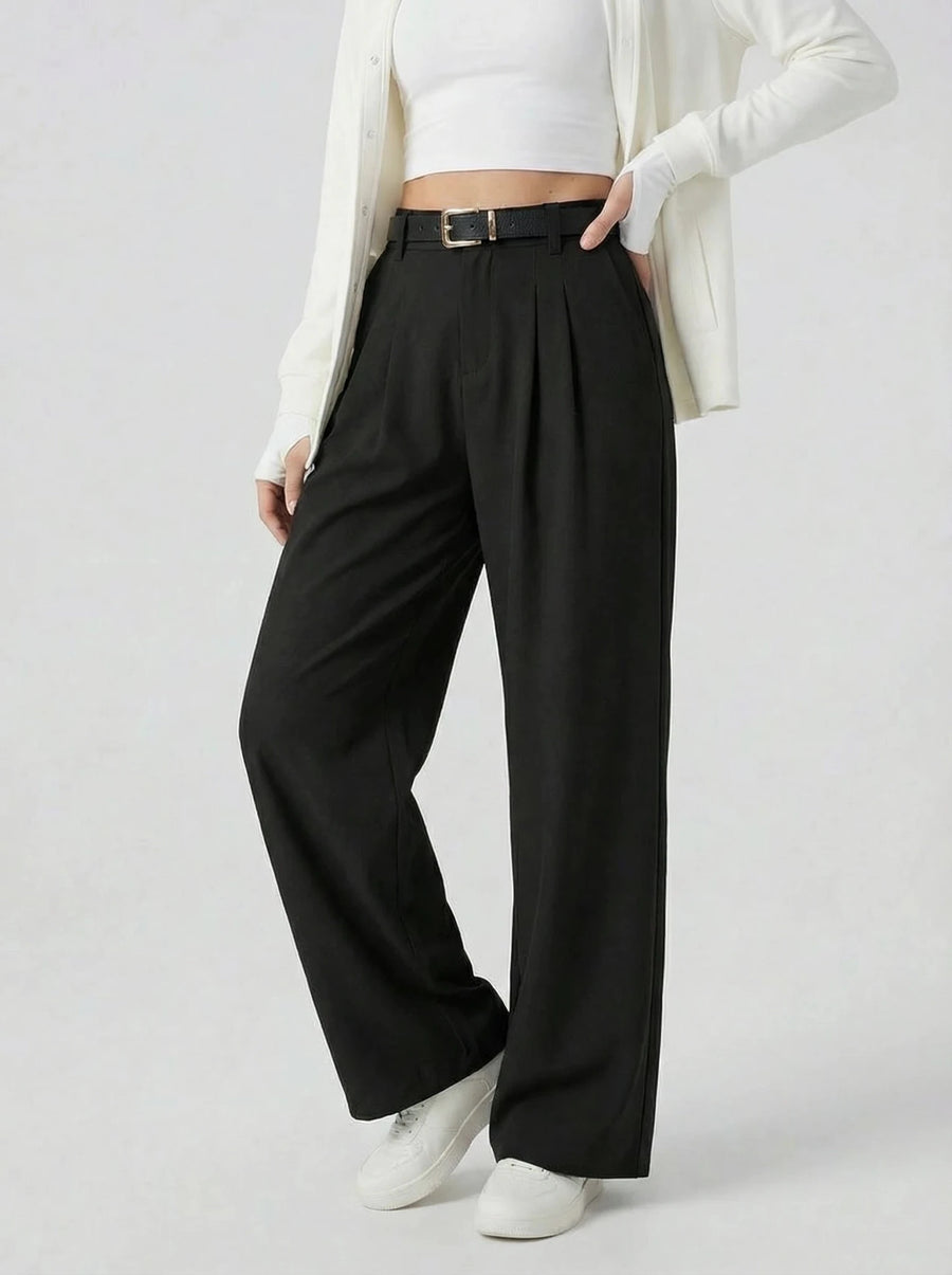Stonebrook Studio - StonebrookStudio | Women’s High Waisted Wide Leg Trousers Elegant Tailored Fit