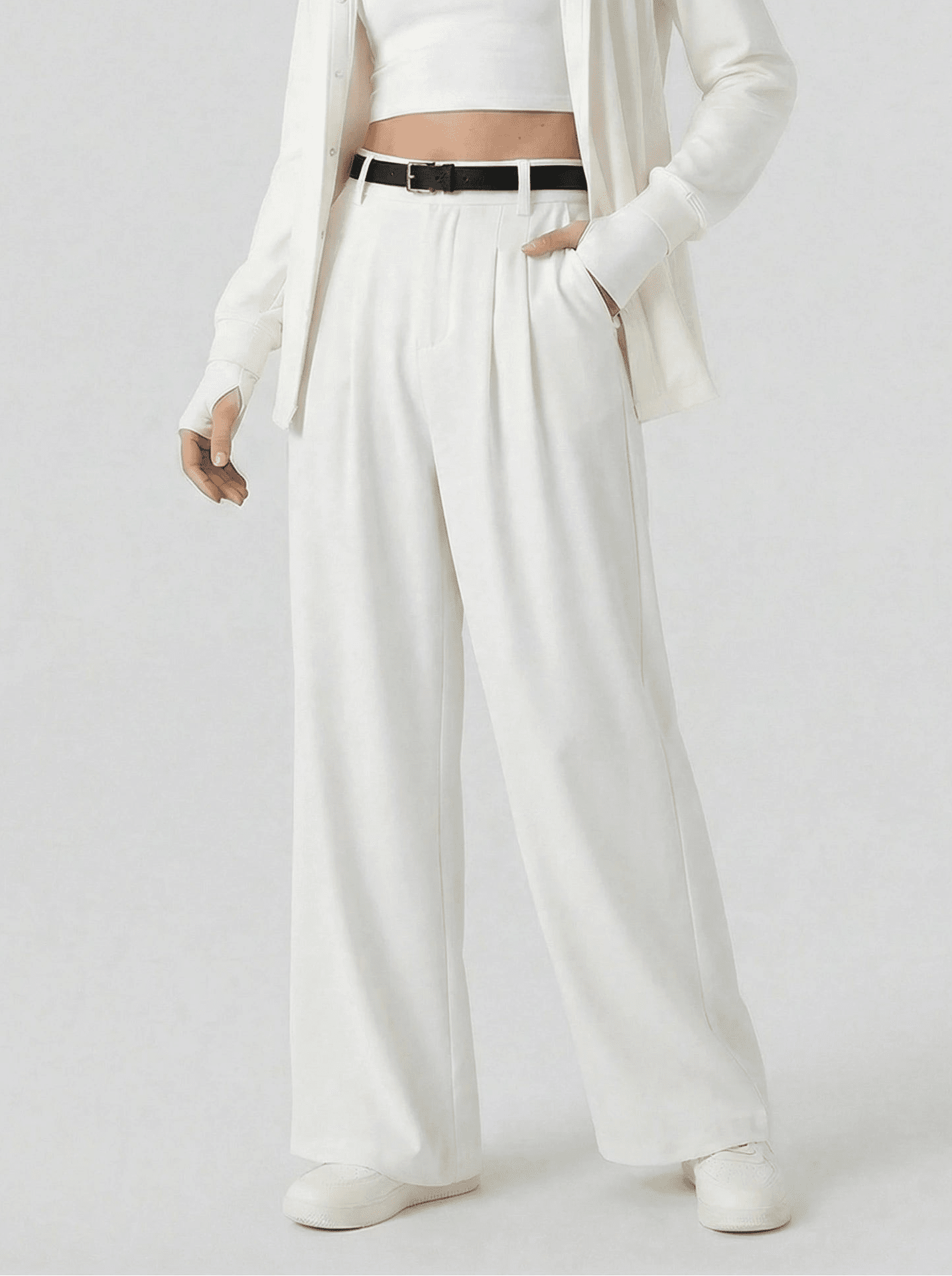 Stonebrook Studio - StonebrookStudio | Women’s High Waisted Wide Leg Trousers Elegant Tailored Fit