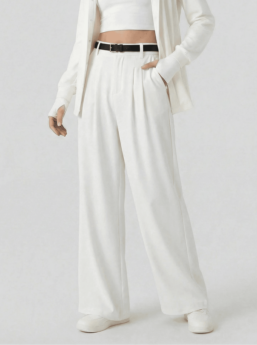 Stonebrook Studio - StonebrookStudio | Women’s High Waisted Wide Leg Trousers Elegant Tailored Fit