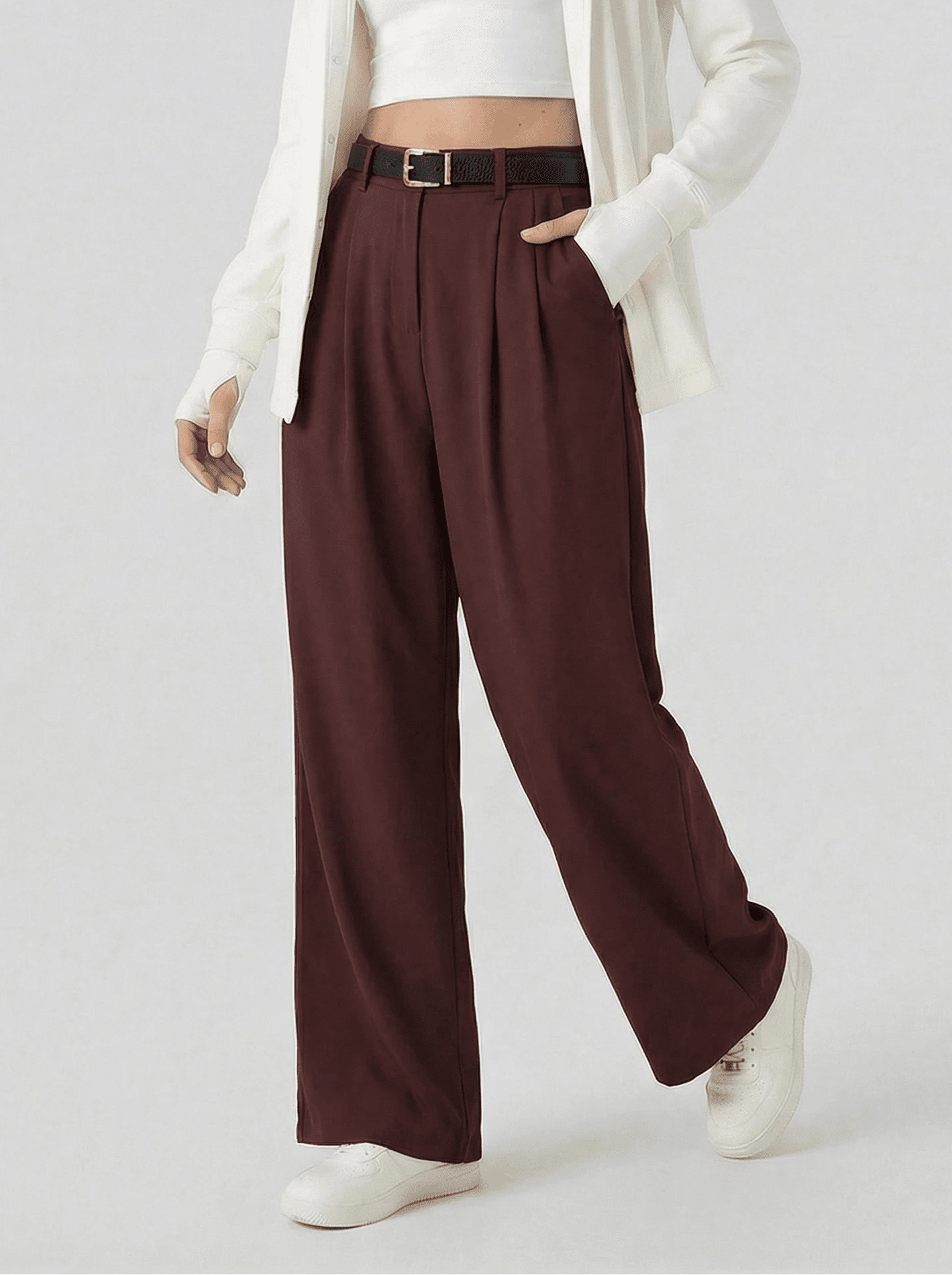 Stonebrook Studio - StonebrookStudio | Women’s High Waisted Wide Leg Trousers Elegant Tailored Fit