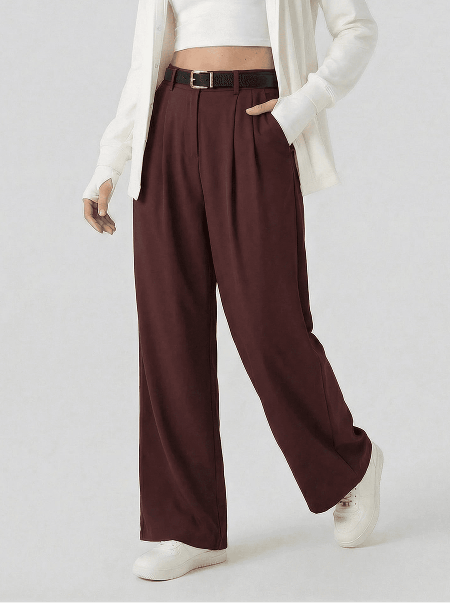 Stonebrook Studio - StonebrookStudio | Women’s High Waisted Wide Leg Trousers Elegant Tailored Fit