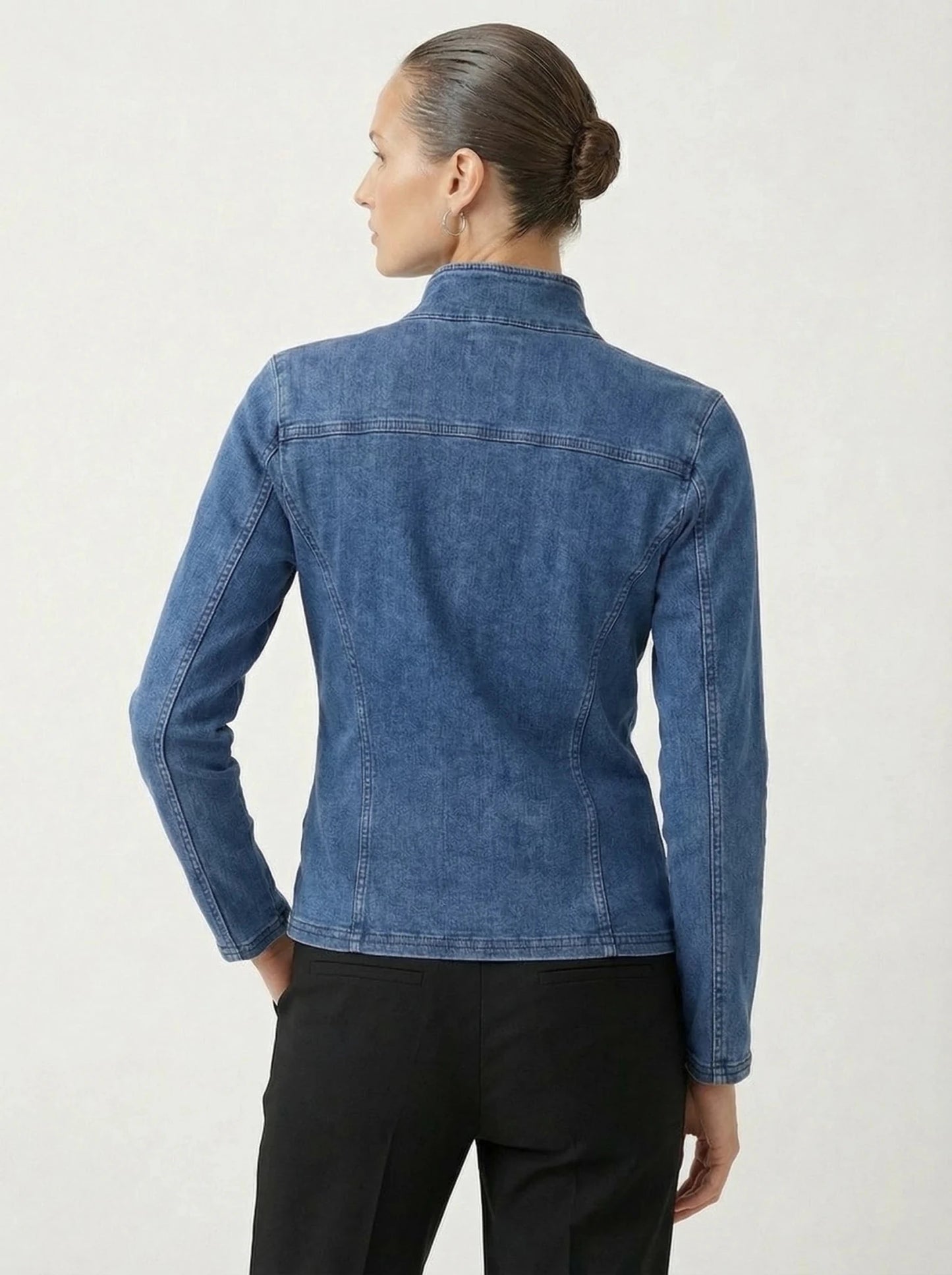 Stonebrook Studio - StonebrookStudio | Women’s Stretch Denim Yoga Jacket - Slim Fit Zip Up Sports Top