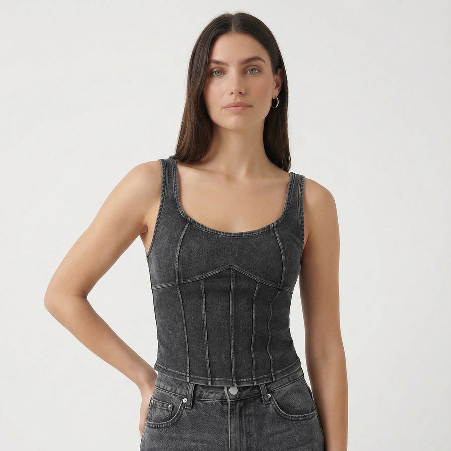 Stonebrook Studio - Stonebrook Studio | Women’s Stretch Denim Fitness Camisole Slim Fit Tank top