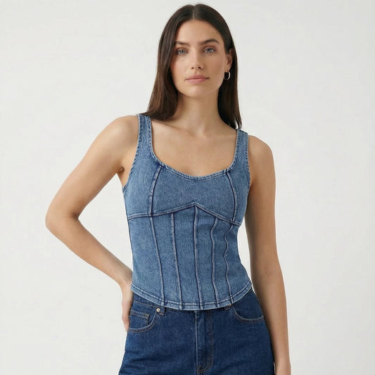 Stonebrook Studio - Stonebrook Studio | Women’s Stretch Denim Fitness Camisole Slim Fit Tank top