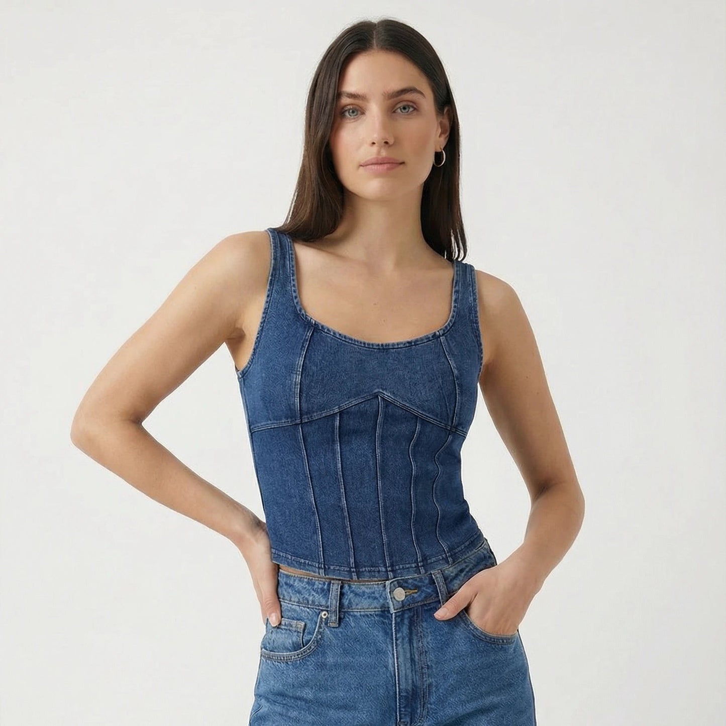 Stonebrook Studio - Stonebrook Studio | Women’s Stretch Denim Fitness Camisole Slim Fit Tank top