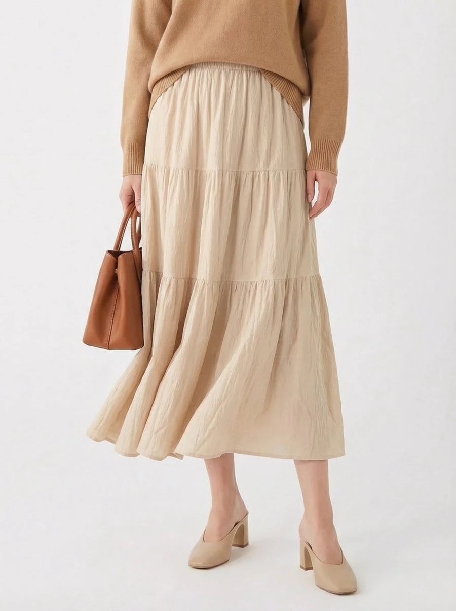 Stonebrook Studio - Stonebrook Studio | Women’s Cotton A - Line Skirt - Breathable High Waist Casual Wear