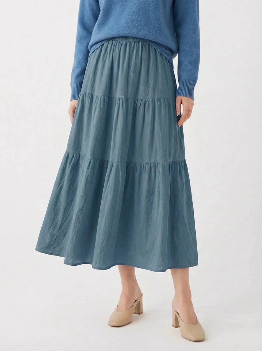 Stonebrook Studio - Stonebrook Studio | Women’s Cotton A - Line Skirt - Breathable High Waist Casual Wear