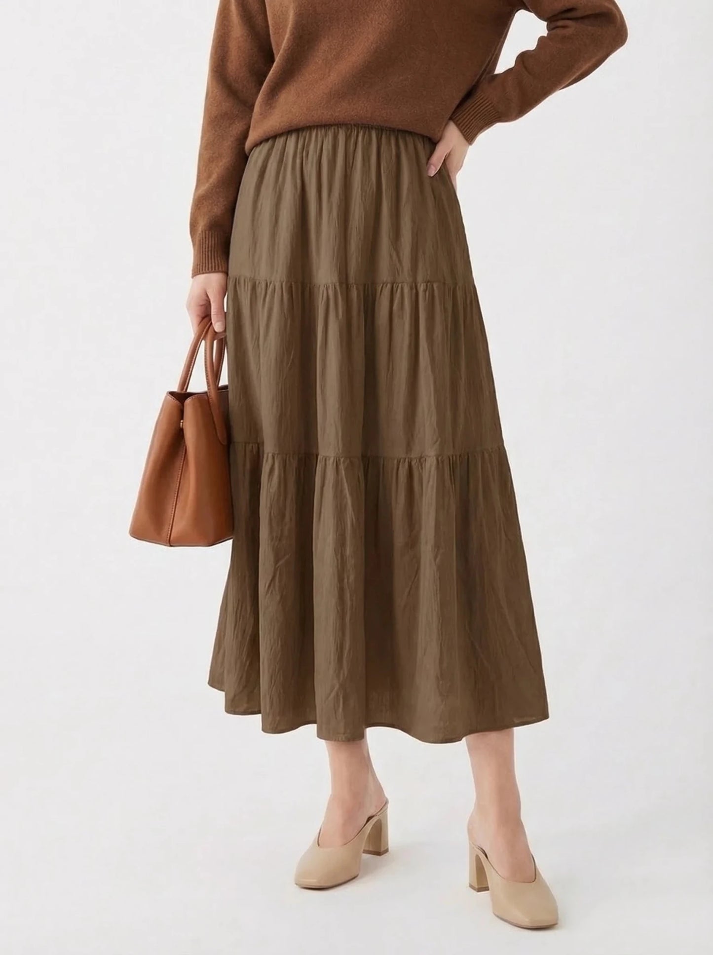 Stonebrook Studio - Stonebrook Studio | Women’s Cotton A - Line Skirt - Breathable High Waist Casual Wear