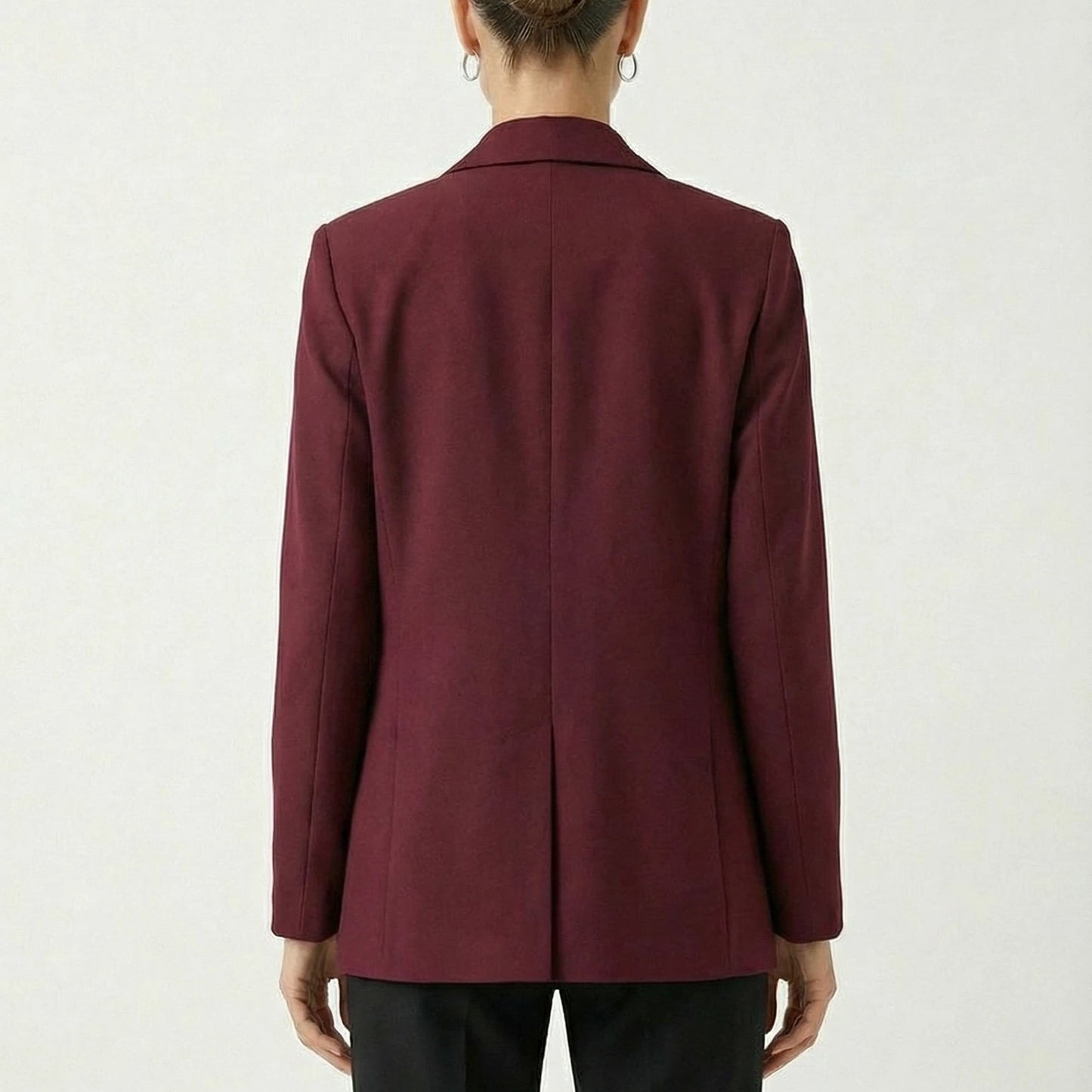 Stonebrook Studio - Stonebrook Studio | Women’s Burgundy Blazer Structured Fit - Classic Smart Casual