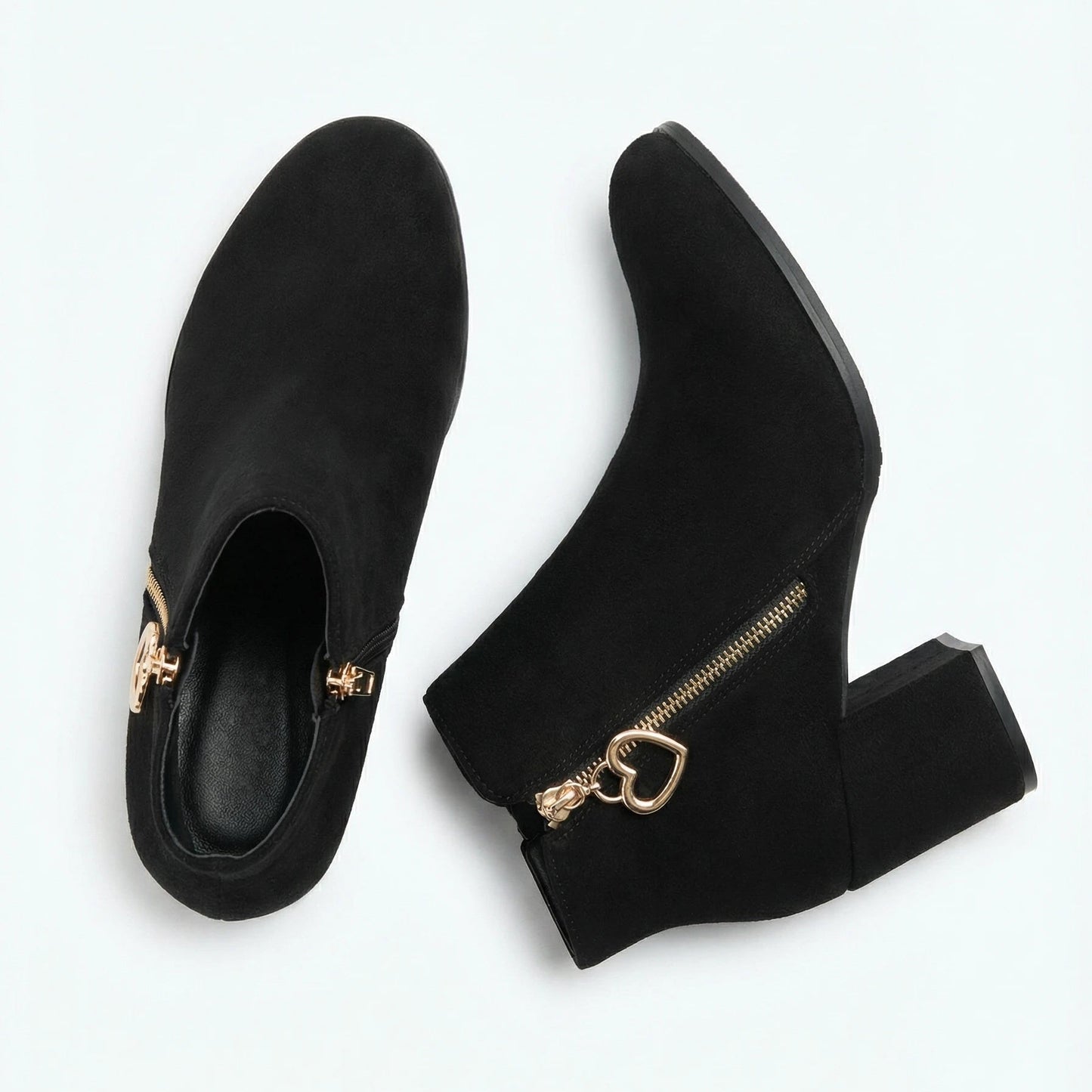 Stonebrook Studio - Stonebrook Studio | Women’s Suede HeartCharm Ankle Boots - Rubber Sole Comfort Classic Fit
