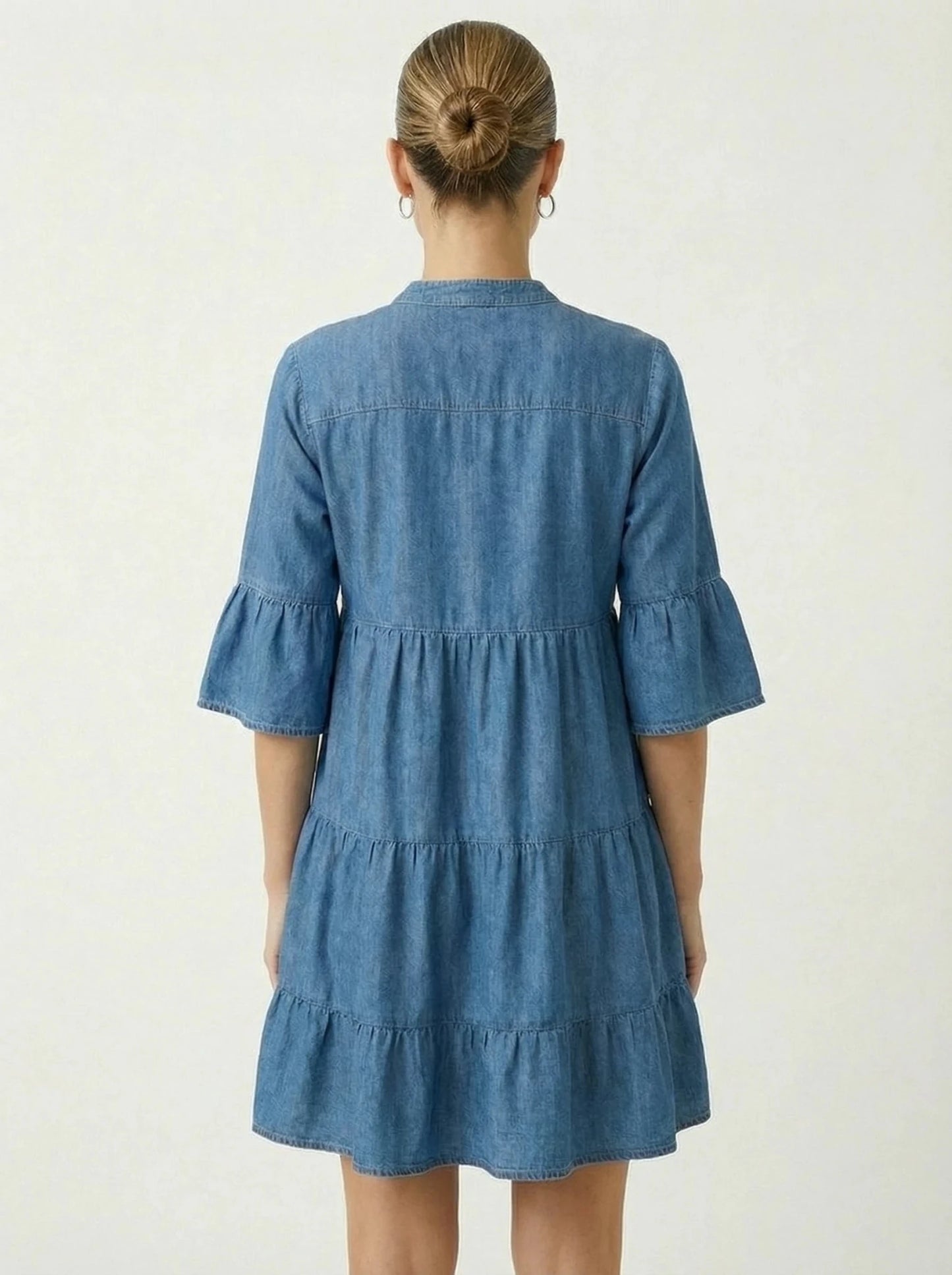 Stonebrook Studio - Stonebrook Studio | Women’s Denim Mini Dress - Comfortable Long Cotton Shirt
