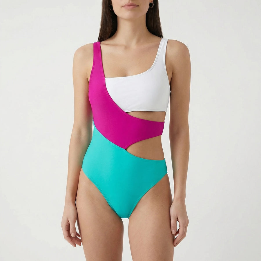 Stonebrook Studio - Stonebrook Studio | Women’s One - Piece Swimsuit with Asymmetric One - Shoulder Design
