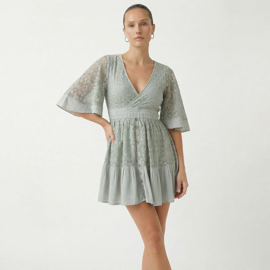 Stonebrook Studio - Stonebrook Studio | Women’s Lace Mini Dress Pleated Skirt - Lightweight Comfort
