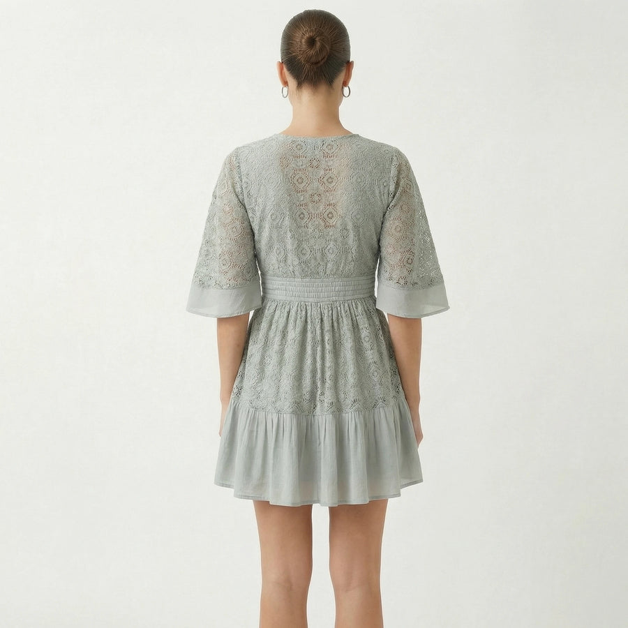 Stonebrook Studio - Stonebrook Studio | Women’s Lace Mini Dress Pleated Skirt - Lightweight Comfort